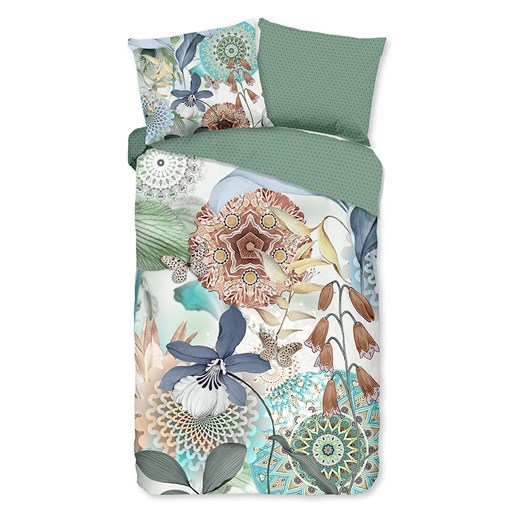 Hip Komplet pościeli satynowej &quot;Zephir&quot; w kolorze biało-zielono-niebieskim ze sklepu Limango Polska w kategorii Pościele - zdjęcie 187702121