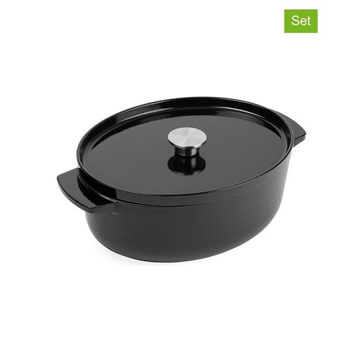 KitchenAid 2-częściowy zestaw w kolorze czarnym - 30 x 24 x 14 cm ze sklepu Limango Polska w kategorii Garnki - zdjęcie 187702653