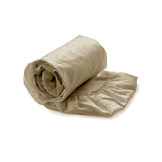 Heckett Lane Prześcieradło satynowe &quot;Elementi&quot; w kolorze beżowym na Heckett Lane 90x200 cm wyprzedaż Limango Polska