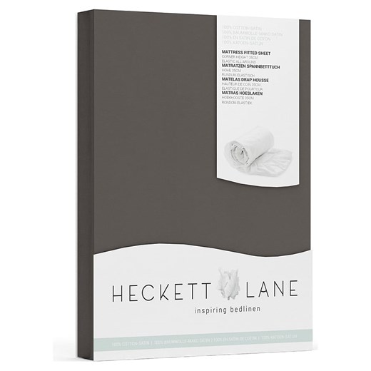 Heckett Lane Prześcieradło satynowe &quot;Elementi&quot; w kolorze antracytowym Heckett Lane 90x210/220 cm promocja Limango Polska