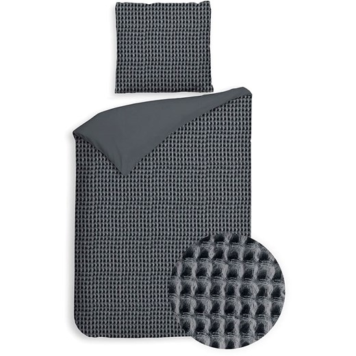 Heckett Lane Komplet pościeli perkalowej &quot;Vafala&quot; w kolorze antracytowym ze sklepu Limango Polska w kategorii Pościele - zdjęcie 187703224