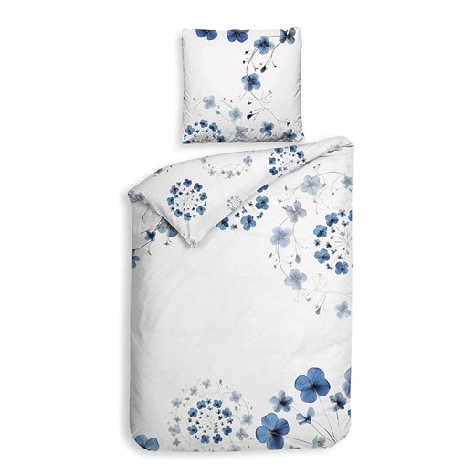 Heckett Lane Komplet pościeli satynowej &quot;Zoe&quot; w kolorze niebiesko-białym ze sklepu Limango Polska w kategorii Pościele - zdjęcie 187703291