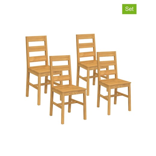 IDOMYA Factory Krzesła (4 szt.) &quot;Alfie&quot; w kolorze jasnobrązowym - 40 x 90 x 46 cm ze sklepu Limango Polska w kategorii Meble - zdjęcie 187704173