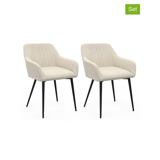IDOMYA Factory Krzesła (2 szt.) &quot;Ariana&quot; w kolorze kremowym - 51 x 76 x 56 cm ze sklepu Limango Polska w kategorii Meble - zdjęcie 187704181