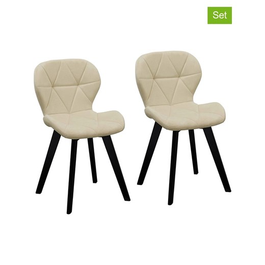 IDOMYA Factory Krzesła (2 szt.) &quot;Daisy&quot; w kolorze kremowym - 50 x 70 x 47,5 cm ze sklepu Limango Polska w kategorii Meble - zdjęcie 187704251