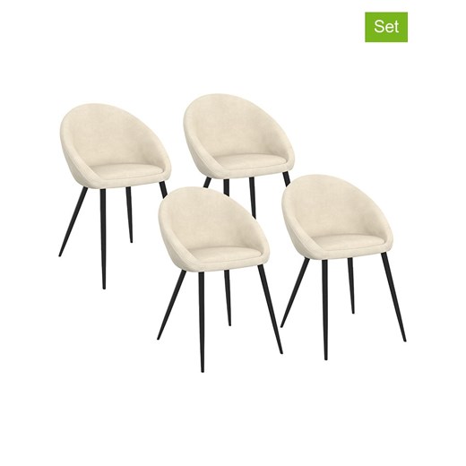 IDOMYA Factory Krzesła (4 szt.) &quot;Dory&quot; w kolorze kremowo-czarnym do jadalni - 52 x 77 x 54 cm ze sklepu Limango Polska w kategorii Meble - zdjęcie 187704264