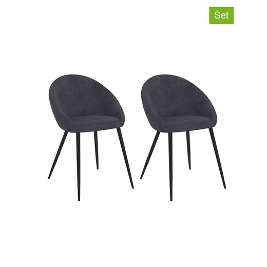 IDOMYA Factory Krzesła (2 szt.) &quot;Dory&quot; w kolorze antracytowym - 54 x 77 x 52 cm ze sklepu Limango Polska w kategorii Meble - zdjęcie 187704273