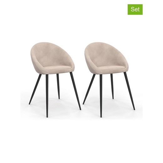 IDOMYA Factory Krzesła (2 szt.) &quot;Dory&quot; w kolorze kremowo-czarnym do jadalni - 52 x 77 x 54 cm ze sklepu Limango Polska w kategorii Meble - zdjęcie 187704291