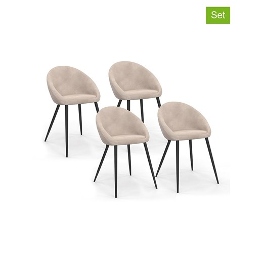 IDOMYA Factory Krzesła (4 szt.) &quot;Dory&quot; w kolorze kremowo-czarnym do jadalni - 52 x 77 x 54 cm ze sklepu Limango Polska w kategorii Meble - zdjęcie 187704300