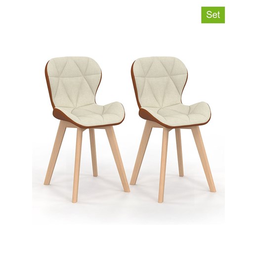 IDOMYA Factory Krzesła (2 szt.) &quot;Gladys&quot; w kolorze beżowym do jadalni - 46 x 79 x 50 cm ze sklepu Limango Polska w kategorii Meble - zdjęcie 187704340