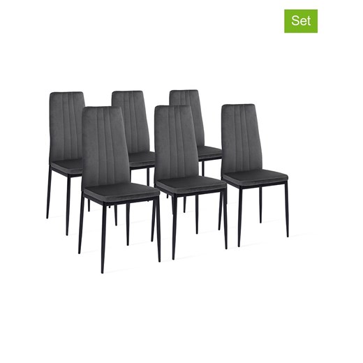 IDOMYA Factory Krzesła (4 szt.) &quot;Jade&quot; w kolorze antracytowo-czarnym - 41,5 x 96 x 39 cm ze sklepu Limango Polska w kategorii Meble - zdjęcie 187704403