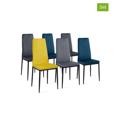 IDOMYA Factory Krzesła (6 szt.) &quot;Jade&quot; w różnych kolorach - 39 x 96 x 41,5 cm ze sklepu Limango Polska w kategorii Meble - zdjęcie 187704410
