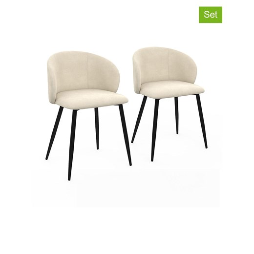 IDOMYA Factory Krzesła (2 szt.) w kolorze kremowo-czarnym do jadalni - 53 x 71 x 51 cm ze sklepu Limango Polska w kategorii Meble - zdjęcie 187704441