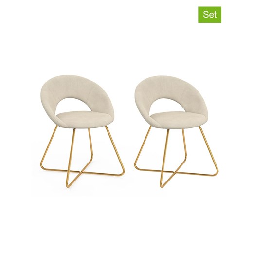 IDOMYA Factory Krzesła (2 szt.) &quot;Malone&quot; w kolorze kremowym - 60 x 79 x 50 cm ze sklepu Limango Polska w kategorii Meble - zdjęcie 187704483