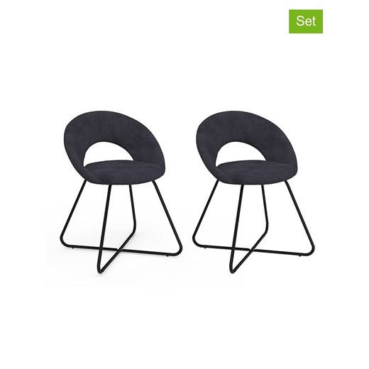 IDOMYA Factory Krzesła (2 szt.) &quot;Malone&quot; w kolorze antracytowym - 60 x 79 x 50 cm ze sklepu Limango Polska w kategorii Meble - zdjęcie 187704492