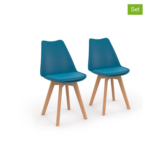 IDOMYA Factory Krzesła (2 szt.) &quot;Nordia&quot; w kolorze niebieskim - 46 x 79,5 x 51 cm ze sklepu Limango Polska w kategorii Meble - zdjęcie 187704600