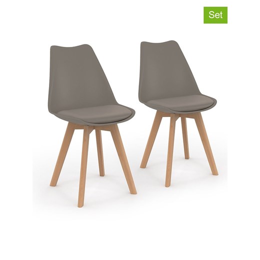 IDOMYA Factory Krzesła (2 szt.) &quot;Nordia&quot; w kolorze beżowo-jasnobrązowym - 51 x 79,5 x 46 cm ze sklepu Limango Polska w kategorii Meble - zdjęcie 187704673