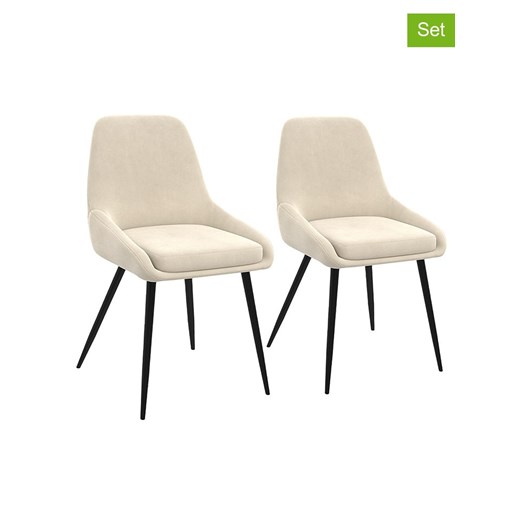 IDOMYA Factory Krzesła (2 szt.) &quot;Olivia&quot; w kolorze kremowym - 47,5 x 79 x 54 cm ze sklepu Limango Polska w kategorii Meble - zdjęcie 187704743