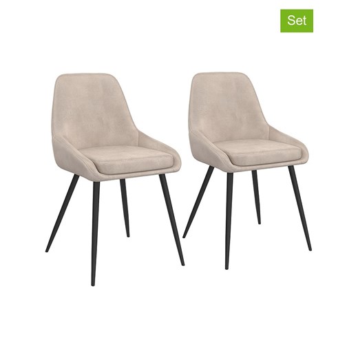 IDOMYA Factory Krzesła (2 szt.) &quot;Olivia&quot; w kolorze beżowo-czarnym - 54 x 79 x 47,5 cm ze sklepu Limango Polska w kategorii Meble - zdjęcie 187704791