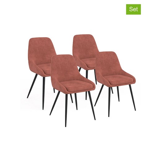 IDOMYA Factory Krzesła (4 szt.) &quot;Olivia&quot; w kolorze jasnobrązowo-czarnym - 54 x 79 x 47,5 cm ze sklepu Limango Polska w kategorii Meble - zdjęcie 187704813