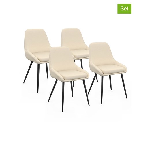 IDOMYA Factory Krzesła (4 szt.) &quot;Ornella&quot; w kolorze kremowo-czarnym - 54 x 79 x 47,5 cm ze sklepu Limango Polska w kategorii Meble - zdjęcie 187704884