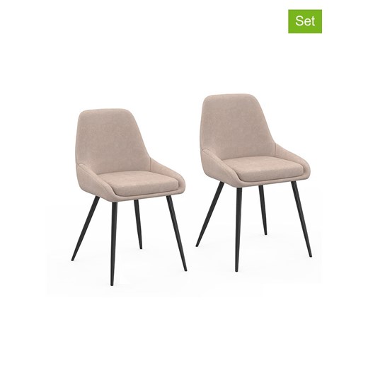 IDOMYA Factory Krzesła (2 szt.) &quot;Ornella&quot; w kolorze beżowym do jadalni - 47,5 x 79 x 54 cm ze sklepu Limango Polska w kategorii Meble - zdjęcie 187704893