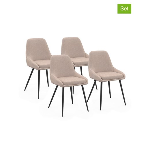 IDOMYA Factory Krzesła (4 szt.) &quot;Ornella&quot; w kolorze beżowym do jadalni - 47,5 x 79 x 54 cm ze sklepu Limango Polska w kategorii Meble - zdjęcie 187704902