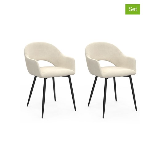 IDOMYA Factory Krzesła (2 szt.) &quot;Rebecca&quot; w kolorze kremowym - 52 x 75 x 56 cm ze sklepu Limango Polska w kategorii Meble - zdjęcie 187704911