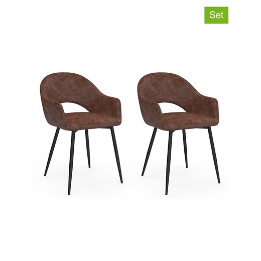 IDOMYA Factory Krzesła (2 szt.) &quot;Rebecca&quot; w kolorze brązowym - 52 x 75 x 56 cm ze sklepu Limango Polska w kategorii Meble - zdjęcie 187704920
