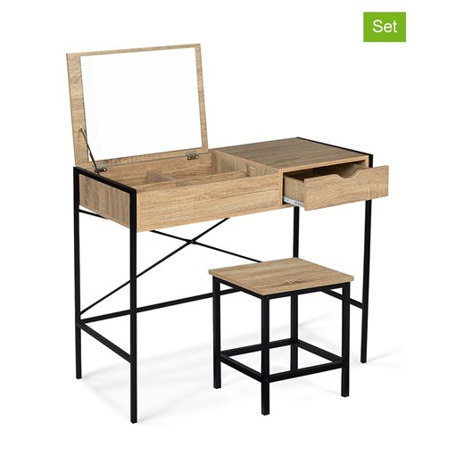 IDOMYA Essentials 2-częściowy zestaw &quot;Alana&quot; w kolorze jasnobrązowo-czarnym ze sklepu Limango Polska w kategorii Meble - zdjęcie 187704964