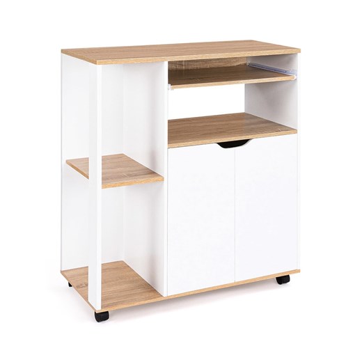 IDOMYA Essentials Wózek kuchenny w kolorze biało-jasnobrązowym - 76 x 85 x 39,5 cm ze sklepu Limango Polska w kategorii Regały i witryny - zdjęcie 187705032
