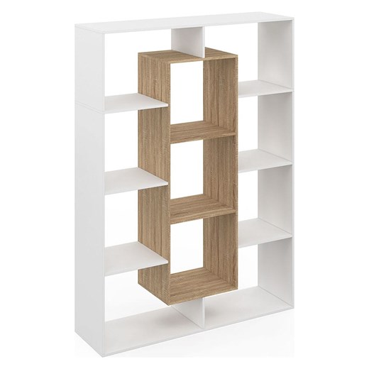IDOMYA Essentials Regał w kolorze biało-jasnobrązowym na książki - 90 x 143 x 30 cm ze sklepu Limango Polska w kategorii Regały i witryny - zdjęcie 187705080