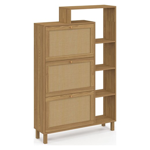 IDOMYA Essentials Szafka &quot;Erin&quot; w kolorze jasnobrązowym na buty - 86,5 x 133,5 x 23,5 cm ze sklepu Limango Polska w kategorii Szafy - zdjęcie 187705293