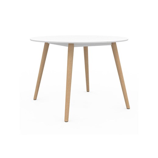 IDOMYA Factory Stół &quot;Stacy&quot; w kolorze jasnobrązowo-białym do jadalni - wys. 75 x Ø 110 cm ze sklepu Limango Polska w kategorii Stoliki kawowe - zdjęcie 187705871