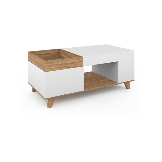 IDOMYA Essentials Ława &quot;Stella&quot; w kolorze jasnobrązowo-białym - 110 x 45 x 55 cm ze sklepu Limango Polska w kategorii Stoliki kawowe - zdjęcie 187706032