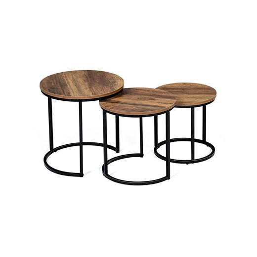 IDOMYA Essentials Stoliki (3 szt.) &quot;Elize&quot; w kolorze brązowo-czarnym Idomya Essentials onesize okazja Limango Polska