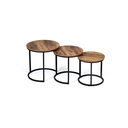 IDOMYA Essentials Stoliki (3 szt.) &quot;Elize&quot; w kolorze brązowo-czarnym Idomya Essentials onesize okazja Limango Polska