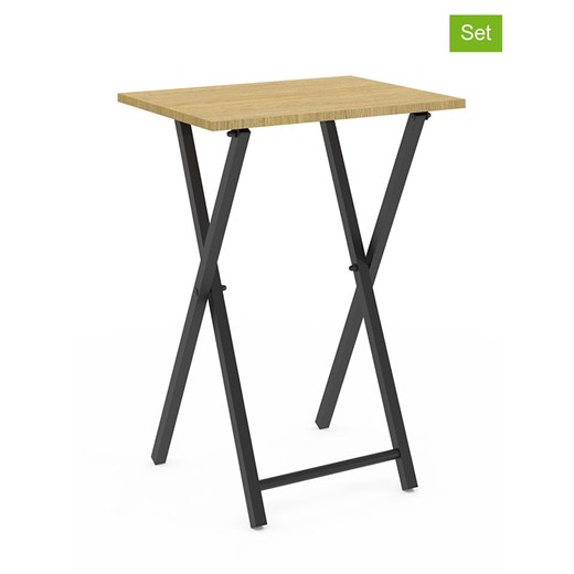 IDOMYA Essentials Stoliki (2 szt.) w kolorze jasnobrązowo-czarnym - 48 x 65 x 36 cm ze sklepu Limango Polska w kategorii Stoliki kawowe - zdjęcie 187706114
