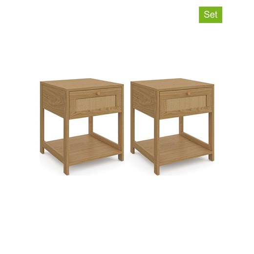 IDOMYA Essentials Stoliki nocne (2 szt.) w kolorze jasnobrązowym - 115 x 48 x 40 cm ze sklepu Limango Polska w kategorii Szafy - zdjęcie 187706133