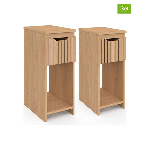 IDOMYA Essentials Stoliki nocne (2 szt.) w kolorze jasnobrązowym - 20 x 50 x 30 cm ze sklepu Limango Polska w kategorii Szafy - zdjęcie 187706143