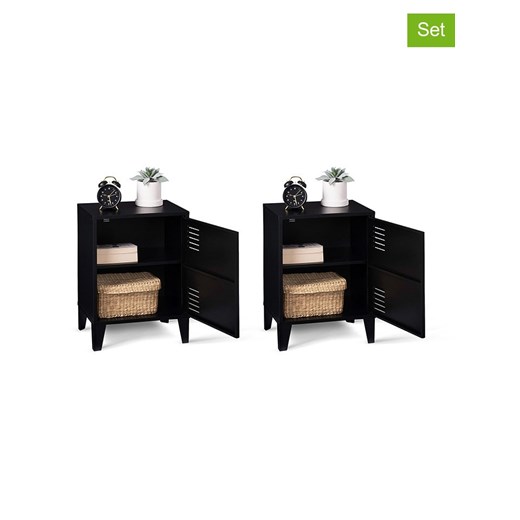 IDOMYA Essentials Stoliki nocne (2 szt.) w kolorze czarnym - 40 x 53 x 30 cm ze sklepu Limango Polska w kategorii Szafy - zdjęcie 187706170
