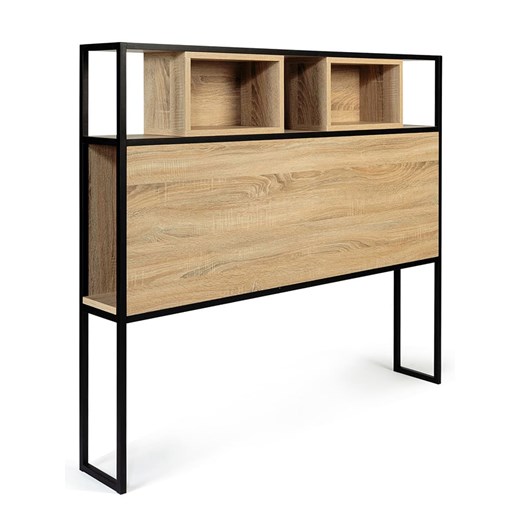 IDOMYA Essentials Zagłówek łóżka w kolorze jasnobrązowo-czarnym - 145 x 120 x 20 cm ze sklepu Limango Polska w kategorii Łóżka i materace - zdjęcie 187706380