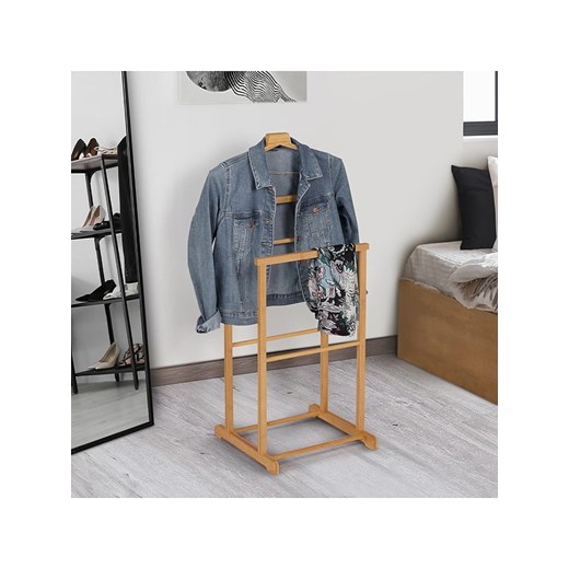 IDOMYA Essentials Wieszak &quot;Maya&quot; w kolorze jasnobrązowym na ubrania - 47,5 x 97 x 36 cm ze sklepu Limango Polska w kategorii Szafy - zdjęcie 187706414