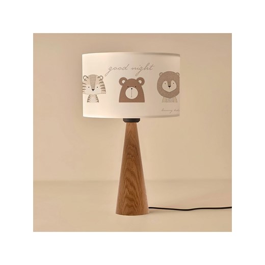 ABERTO DESIGN Lampa stołowa w kolorze biało-jasnobrązowym - wys. 38 x Ø 24 cm ze sklepu Limango Polska w kategorii Oświetlenie - zdjęcie 187707970