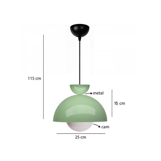ABERTO DESIGN Lampa wisząca w kolorze zielonym - wys. 15 x Ø 25 cm Aberto Design onesize promocja Limango Polska