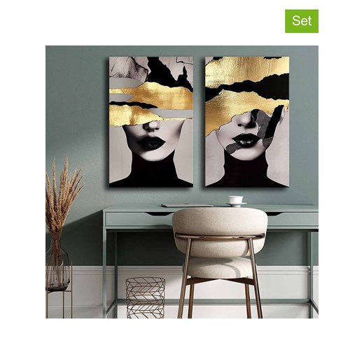 ABERTO DESIGN Druki (2 szt.) na płótnie - 45 x 70 cm ze sklepu Limango Polska w kategorii Obrazy - zdjęcie 187708032