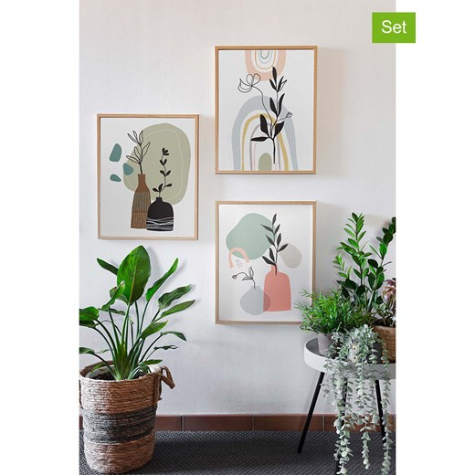 ABERTO DESIGN Druki artystyczne (3 szt.) w ramce - 33 x 48 cm ze sklepu Limango Polska w kategorii Obrazy - zdjęcie 187708043