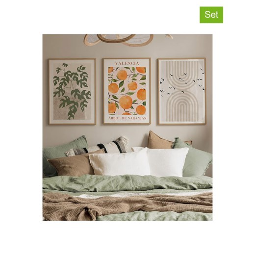 ABERTO DESIGN Druki artystyczne (3 szt.) w ramce - 33 x 48 cm ze sklepu Limango Polska w kategorii Obrazy - zdjęcie 187708322