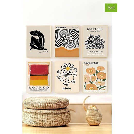 ABERTO DESIGN Druki artystyczne (6 szt.) w ramce - 48 x 33 cm ze sklepu Limango Polska w kategorii Obrazy - zdjęcie 187708401