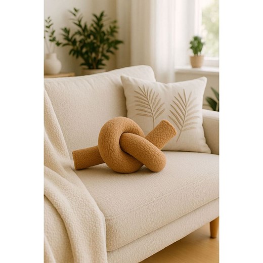 ABERTO DESIGN Poduszka w kolorze jasnobrązowym ze sklepu Limango Polska w kategorii Poduszki dekoracyjne - zdjęcie 187708403